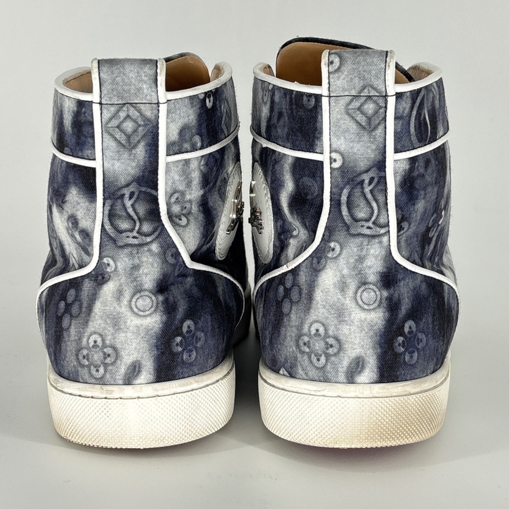 Christian Louboutin Louis Orlato High Top Sneakers Jeans Punk Tie Dye Size 40.5 - Picture 14 of 16